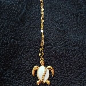 Gold Turtle Pendant Necklace